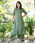 Olive Green Co-Ord Set In A-Line Kurta And Pant Set