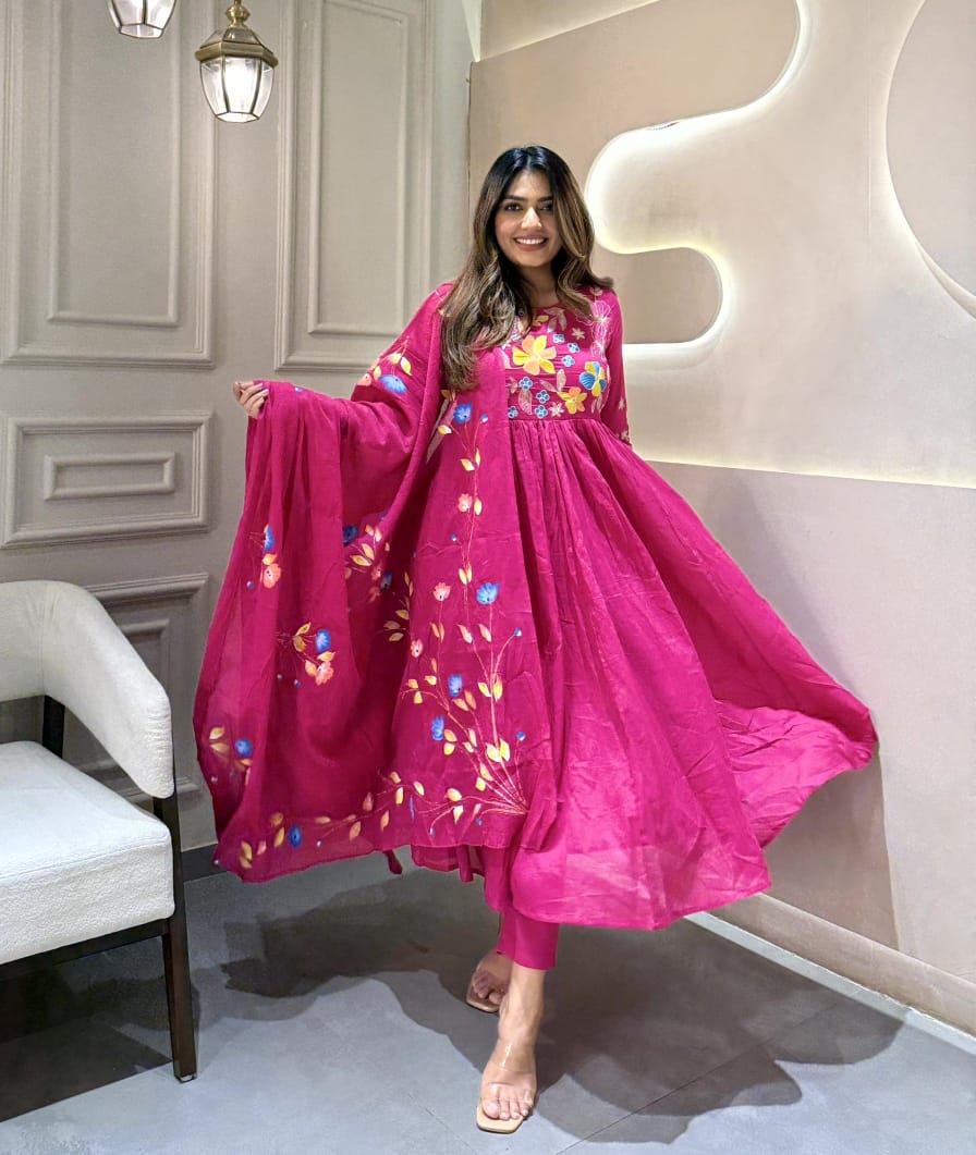 Beautiful Embroidery With Suqes Heavy Suit For Women