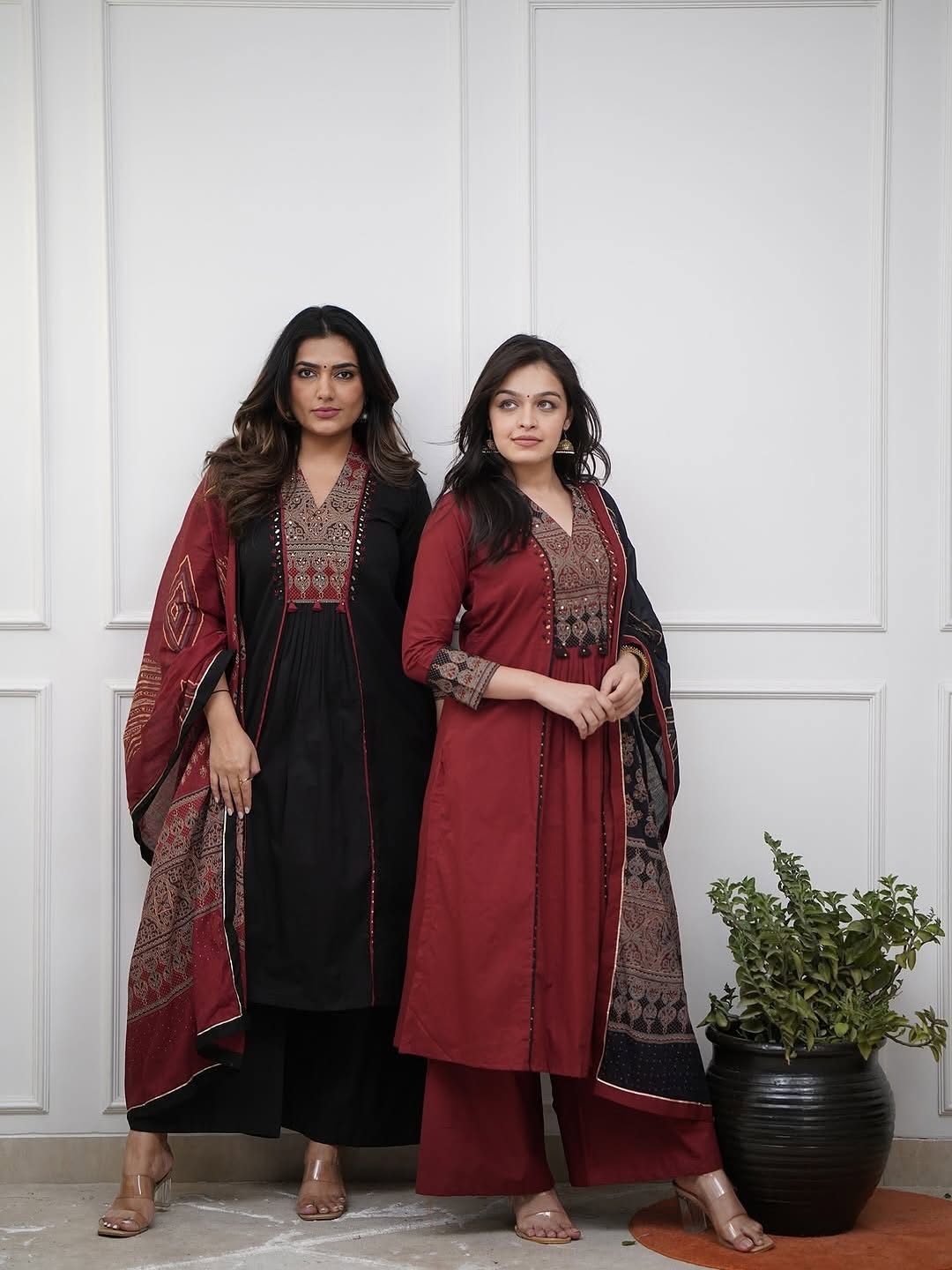 Red Ethnic Kurta Set with Elegant Dupatta