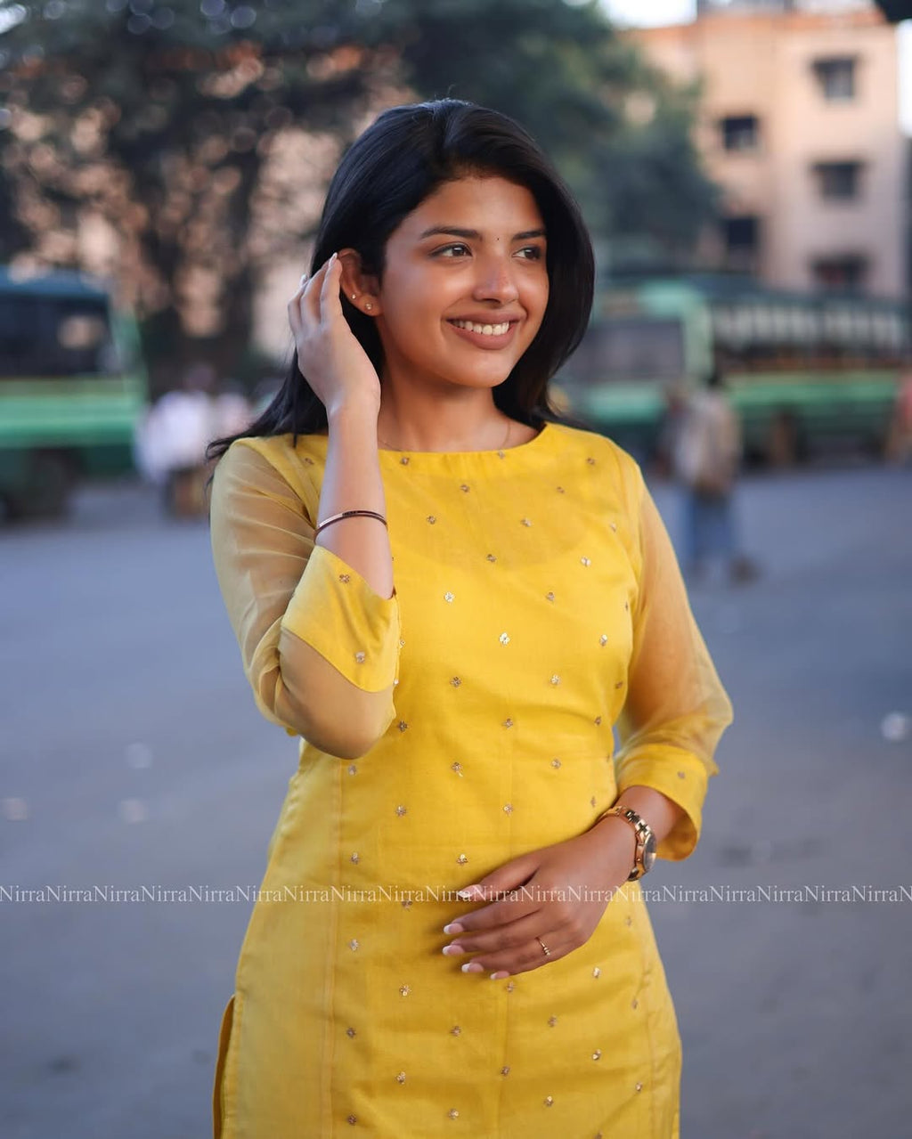 Sunshine Yellow Embroidered Organza Kurta Set with Dupatta