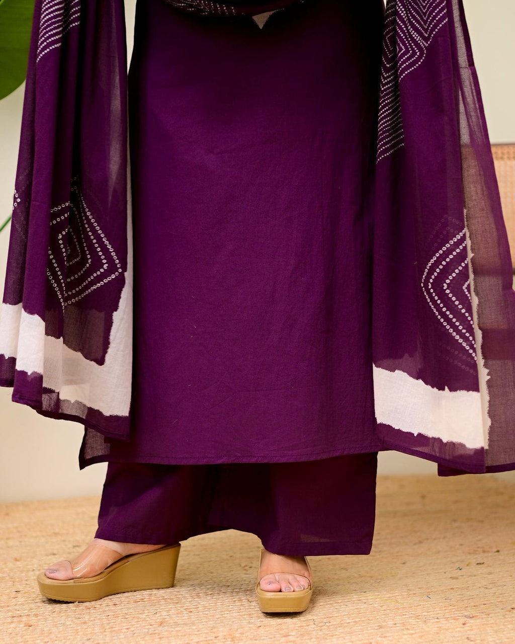 Elegant Purple Printed Kurta Set with Dupatta